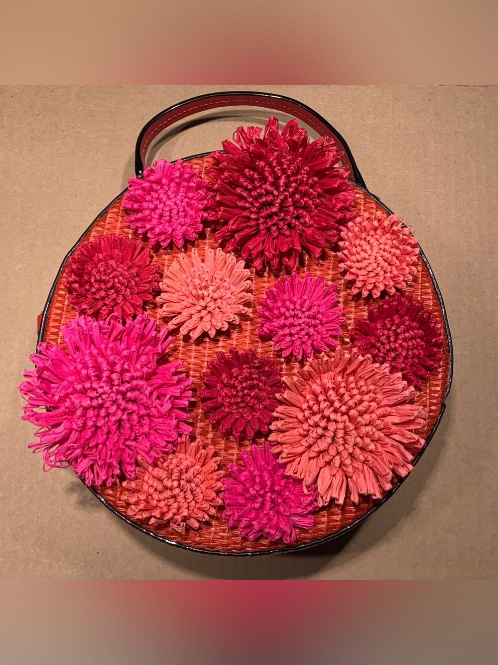 EUC Montigo Avenue Floral Raffia Circle Crossbody Bag